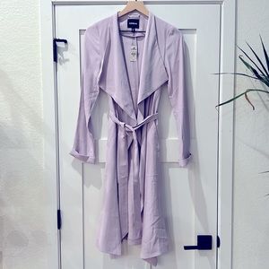 Lilac light wrap jacket with tie belt